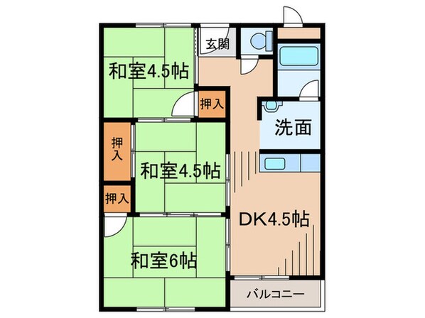 昆陽の里マンションＡ棟の物件間取画像